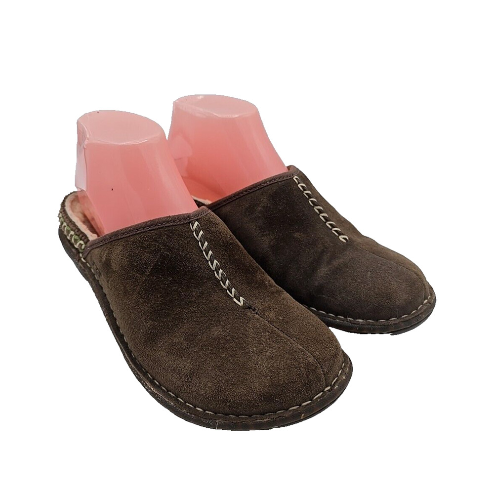 UGG‎ Kohala 5177 Espresso Brown Suede Sheepskin Lined Mule Shoes Womans Size 7